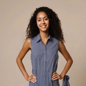 Banana Republic Blue and White Striped Midi Dress
0001